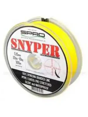 Vysoce Kvalitní SPRO Pletená šňůra Snyper žlutá 0,10mm 7kg