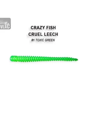 Cenová Bomba Gumová nástraha Crazy Fish Cruel Leech 5,5cm 81 Toxicgreen (8ks)