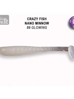 Cenová Bomba Gumová nástraha Crazy Fish Nano Minnow 4cm 89 Glowing (8ks)