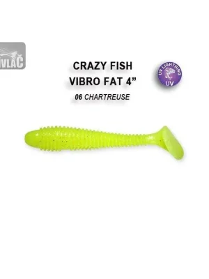 Cenově Výhodný Gumová nástraha Crazy Fish Vibro Fat 10cm 06 Chartreuse (4ks)