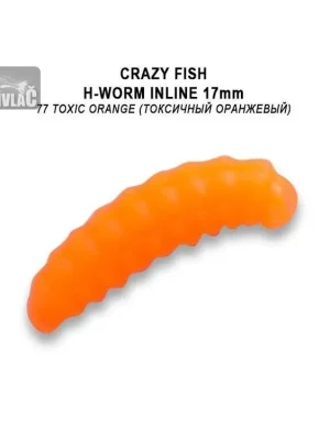 Aktuální Gumová nástraha Crazy Fish Trout Baby H-Worm MF Inline Sinking 17mm 77 Toxic orange - Kreveta (60ks)