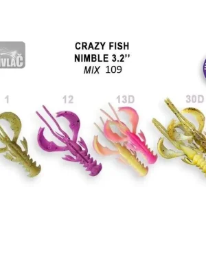 Aktuální Gumová nástraha Crazy Fish Nimble 5cm Floating Mix 109 (8ks)