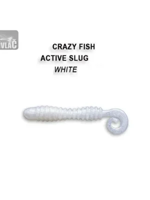 Autentický Gumová nástraha Crazy Fish Active slug 7,1cm 59 White (8ks)
