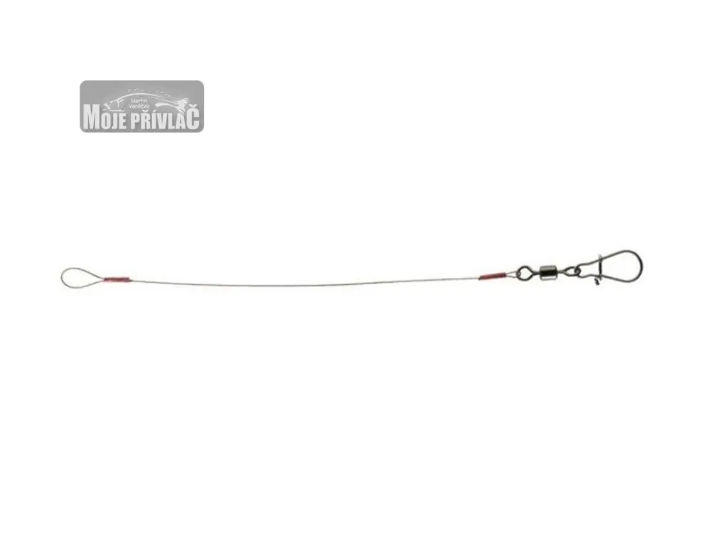 Akční Cena Ocelové lanko Daiwa Tournament s obratlíkem a karabinkou 15cm 8kg