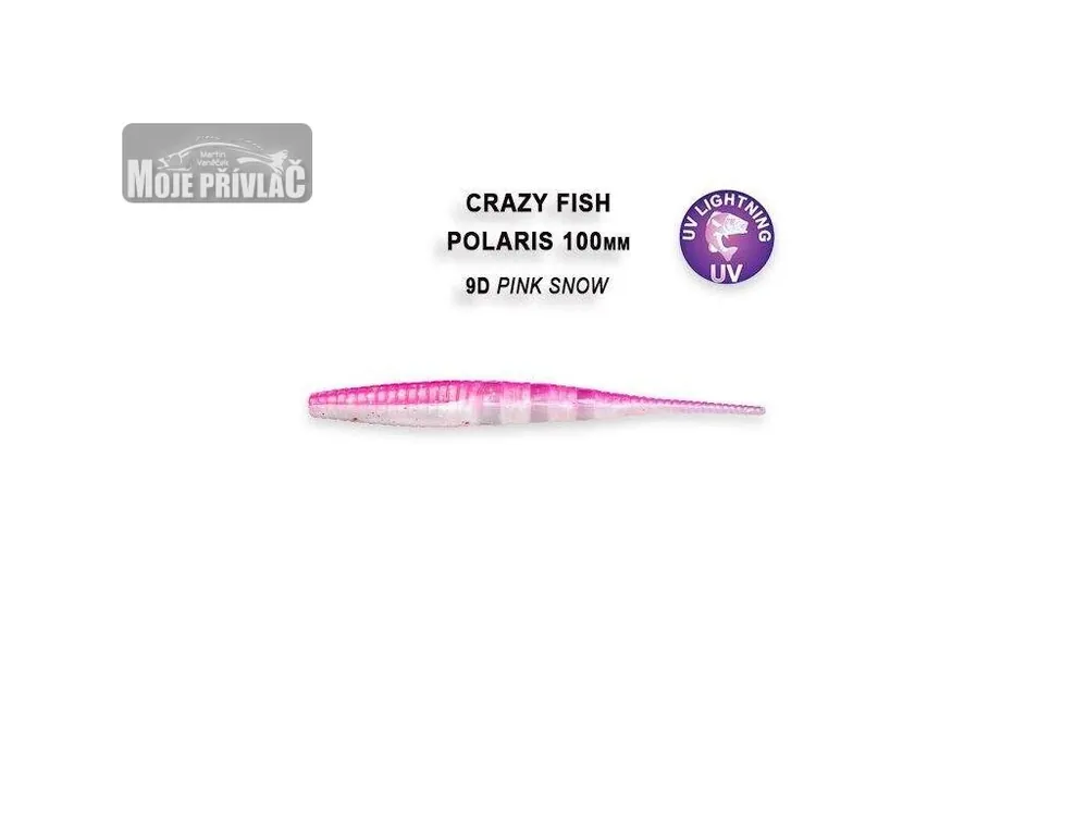 Akční Cena Gumová nástraha Crazy Fish Polaris 10cm 9D Pink Snow (6ks)