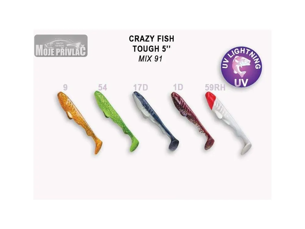 Akční Cena Gumová nástraha Crazy Fish Tough 12,5cm M91 (5ks)