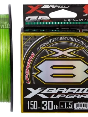 Cenová Bomba Pletená šňůra YGK X-Braid Upgrade X8 #PE0,6 (0,128mm) 6,3kg 150m Zelená