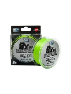 Asso Šňůra PE 8X LIGHT GAMES 150m 0,128 mm 14lb 6,35kg - chartreuse Vrácení Zdarma