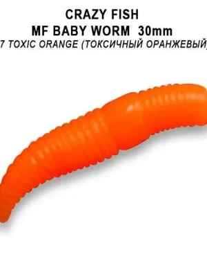 Akce Crazy Fish Gumová nástraha MF Baby worm 1,2 30mm barva 77 sýr
