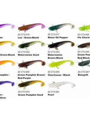 Zlevněný FISHUP Dipované umělé nástrahy Catfish 75mm / 8ks GREEN PUMPKIN/RED A BLACK