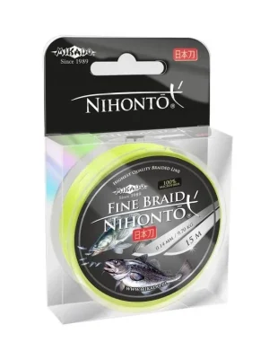 Pletená šňůra - NIHONTO FINE BRAID 028 15M žlutá Nosnost : 23.40 kg Akční Cena