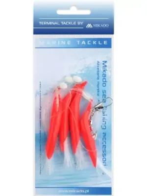 Akční Nabídka Mikado Sea Set - Hair Tube Rig 1/0 Červená Bílá