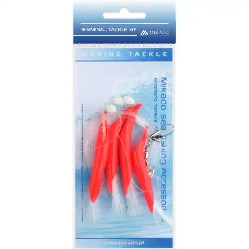 Akční Nabídka Mikado Sea Set - Hair Tube Rig 1/0 Červená Bílá