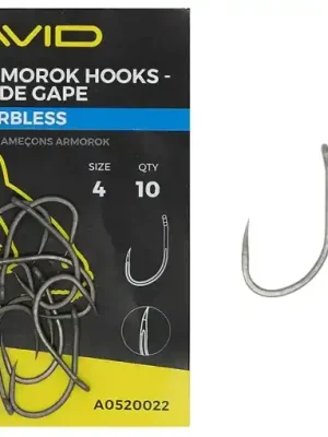 Avid Carp Armorok Wide Gape Hooks #8 Barbless Oblíbený
