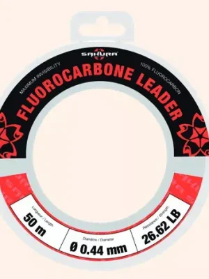 Výprodej SAKURA FLUOROCARBON LEADER 0,445mm fluorocarbon návazcový vlasec / vlasec