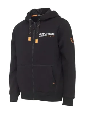 Autentický Savage Gear Mikina Urban Zip Hoodie Black Ink
