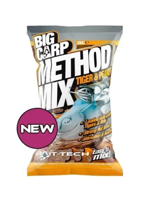 BAIT-TECH KRMÍTKOVÁ SMĚS BIG CARP METHOD MIX TIGER & PEANUT 2 KG Ověřený