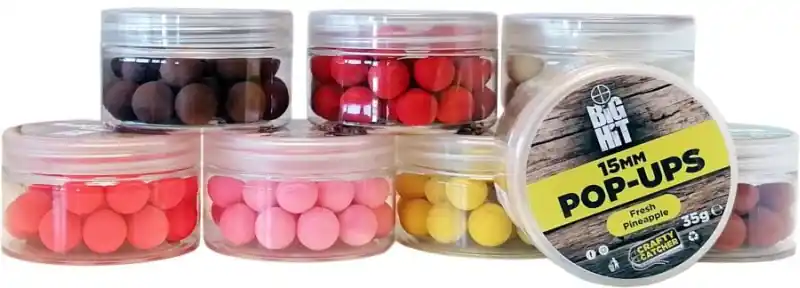 Boilies pop up Crafty Catcher Big Hit 15mm / 35g Raspberry & Black Pepper/Malina & Čierne korenie Nejprodávanější