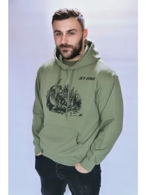 Zelená mikina s černý logem : vel. M Výprodej