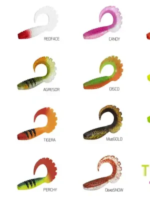 Umělá nástraha Delphin TWISTA UVs / 5ks 10cm/CANDY Cenový Hit