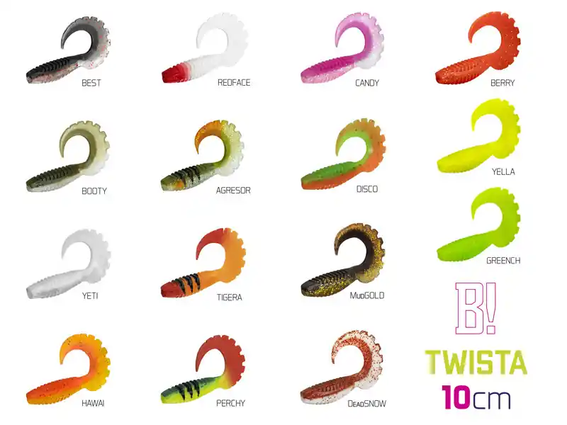 Umělá nástraha Delphin TWISTA UVs / 5ks 10cm/CANDY Cenový Hit