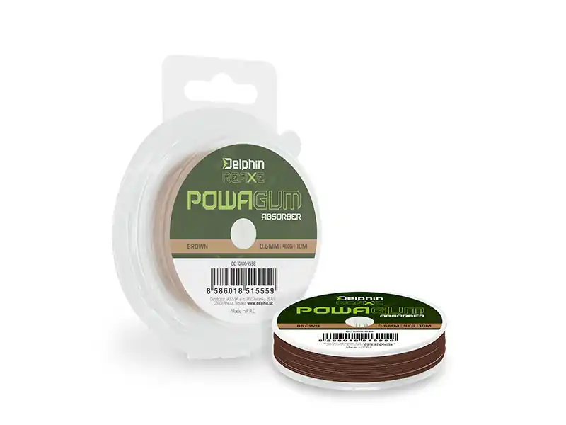 Akce Delphin REAXE PowaGUM Absorber Hnědá 0.6mm/4kg/10m